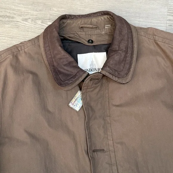 Vintage London Fog Men XL Long Brown Chore Barn Work Coat Quilted Flannel Liner - Picture 2 of 15